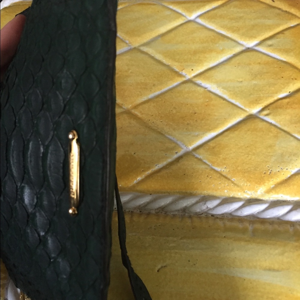 Burberry Python Emerald Green Clutch Crossbody - image 7